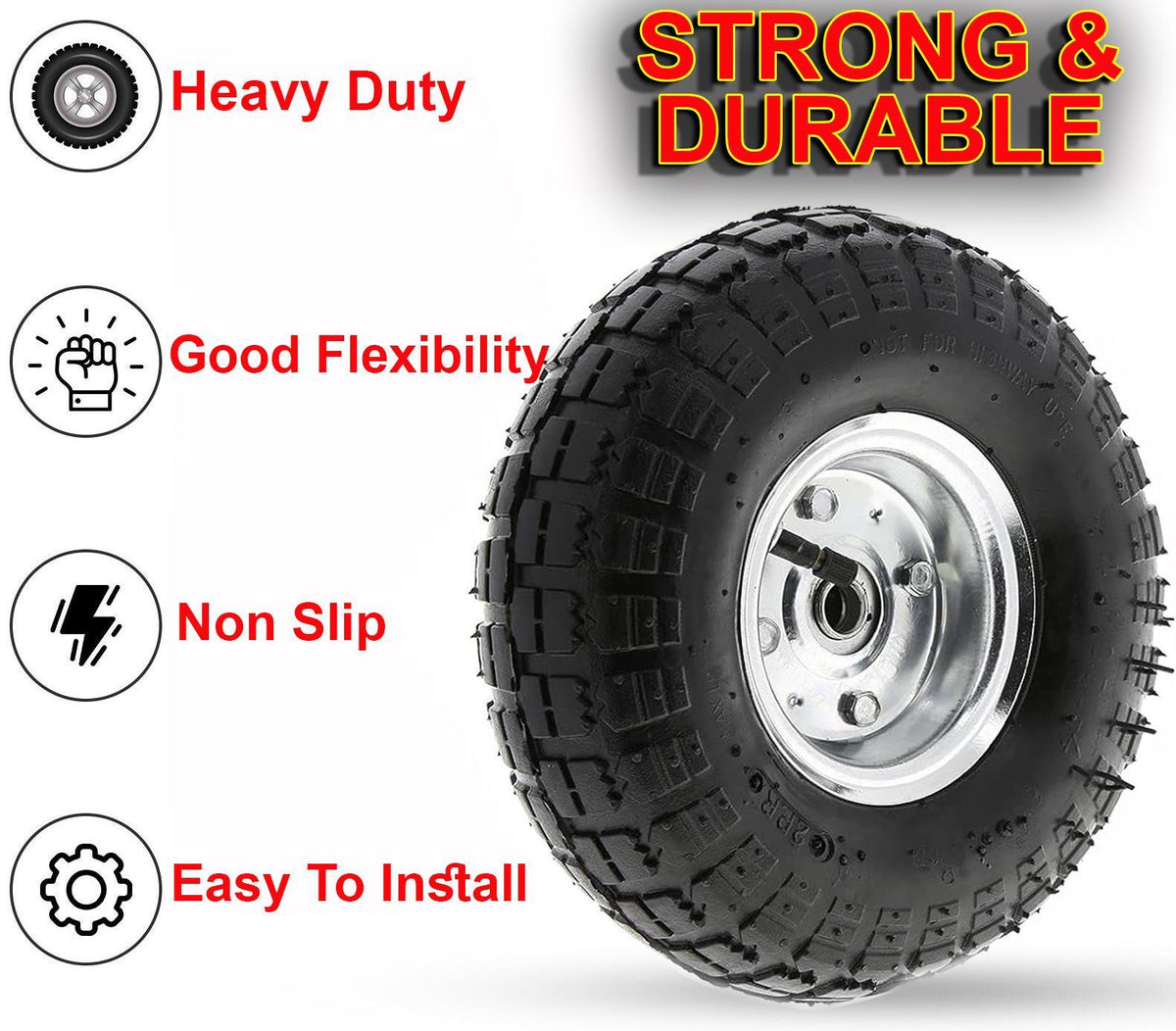 4x 10" Pneumatic Spare Wheels | Shop Online Today - View #3