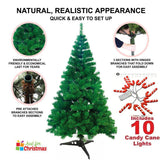 4ft Deluxe Christmas Tree Artificial With LED Lights White Pine Red Berry Cone Stand