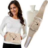 🔥Hot Water Bottle Belt with Luxurious Sherpa Cover Wearable Pain Relief 1L UK