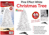 4ft Deluxe Christmas Tree Artificial With LED Lights White Pine Red Berry Cone Stand