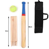 6 Pcs Wooden Rounders Set Deluxe Baseball Bat Tennis Ball Carry Bag Garden Game