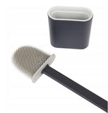 Silicone Toilet Bathroom Brush Flexible Head Long Handle Wall-Mounted Anti Drip