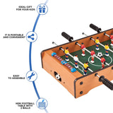 Wooden Football Table Top Foosball Soccer Game Set Kids Family Desktop Toy Gift