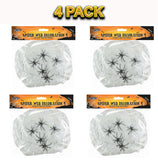 4x Large Stretchy Spider Webs Cobweb 20 Spiders Scary Halloween Party Decoration