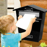 🔥Large Post Box Letter Mail Box Premium Steel Lockable Wall Mount 2 Keys Secure