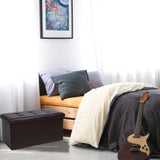 Large Faux Leather Folding Storage Box Ottoman Seat Stool Home Footstool Pouffe