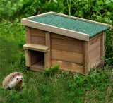 Hedgehog House & Hibernation Shelter Wood Predator Proof Solid Feeding Station
