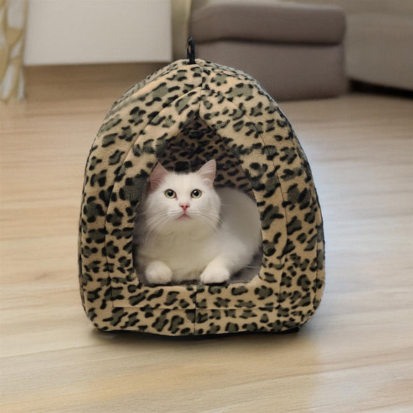 Soft Pet Cat/Kitten Dog/Puppy Fleece Igloo Bed Warm House Cave Tunnel Snug Pod