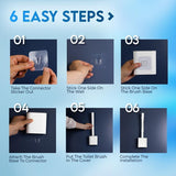 Silicone Toilet Bathroom Brush Flexible Head Long Handle Wall-Mounted Anti Drip