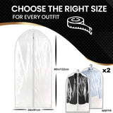 2x 122cm Large Hanging Suit Dress Coat Travel Bags Clothes Covers Storage Zip