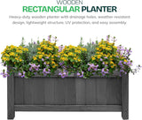 Premium Wood Garden Planter Large Flower Plant Pot Window Box Raised Bed Basket