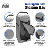 🥾Grey Boots Muddy Hunting Fishing Wellington Welly Boot Storage Carry Bag Welly