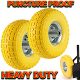 2x 10" Heavy Duty Solid Rubber Tyres Wheel Replacement Puncture Proof Sack Truck