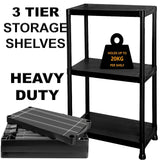 Heavy Duty 3 Tier Plastic Shelving Unit Storage Racking Shelves Home Garage Shed