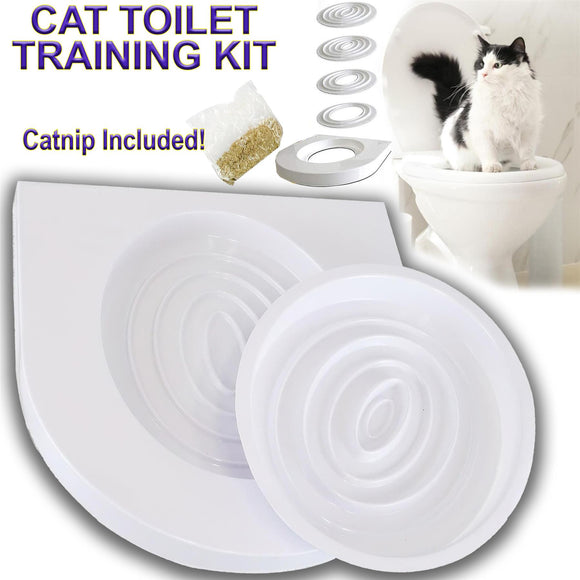 Cat Toilet Training Kit Litter Box Kitty Toilet Mat Pet Seat Tray Hygienic Potty