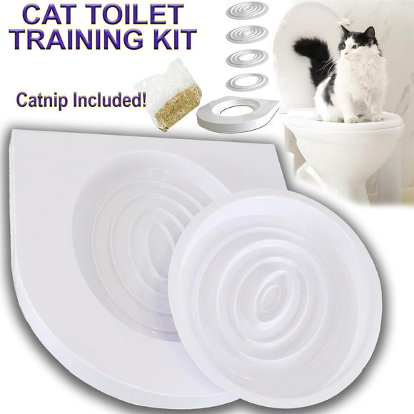 Cat Toilet Training Kit Litter Box Kitty Toilet Mat Pet Seat Tray Hygienic Potty