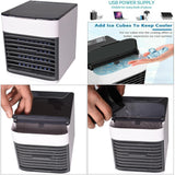 Mini Air Cooler Fan Portable Conditioner Humidifier Purifier USB Room Cooling