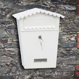 Quality Post Box Letter Mail Box Steel Lockable Wall Mount White