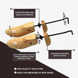2x Shoe Tree Stretcher Wooden Shaper Men Adjustable Bunion Corn Blister Size6-12