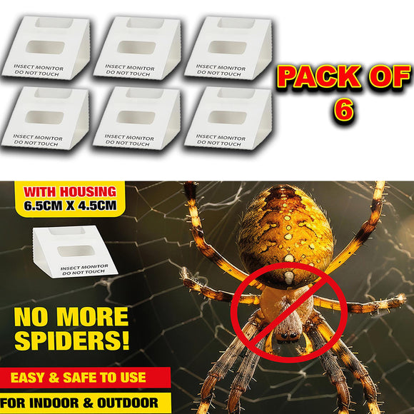 6X SPIDER KILLER TRAPS POISON FREE HOME SAFE CRAWLING INSECT TRAP INDOOR OUTDOOR