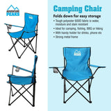 Camping Chair Folding Outdoor Seat Fishing Patio Garden Beach Chair Cup Holder