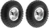 2 x 10" Pneumatic Sack Truck Trolley Wheel Barrow Tyre Tyres Wheels 4.10/3.5-4.0