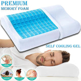 Cooling Pillow Orthopedic Memory Foam Contour Cervical Gel Head Neck Back Sleep