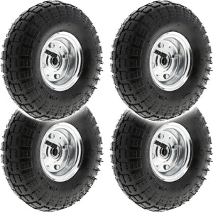 4 x 10" Pneumatic Sack Truck Trolley Wheel Barrow Tyre Tyres Wheels 4.10/3.5-4.0