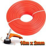 15m Strimmer Line Trimmer Wire Heavy Duty Replacement Cord 2mm Garden Grass UK