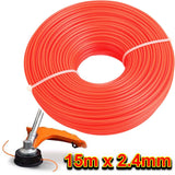 15m Strimmer Line Trimmer Wire Heavy Duty Replacement Cord 2.4mm Garden Grass UK