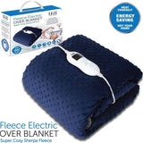 Luxury Electric Heated Throw Sherpa Fleece Cosy Over Blanket Double Single King