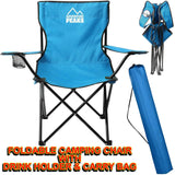 Camping Chair Folding Outdoor Seat Fishing Patio Garden Beach Chair Cup Holder