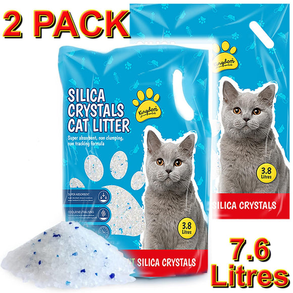 2xSilica Crystal Diamonds Non Clumping Great Absorbency Odour Control Cat Litter