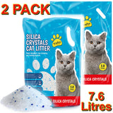 2xSilica Crystal Diamonds Non Clumping Great Absorbency Odour Control Cat Litter