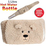 🔥Hot Water Bottle Belt with Luxurious Sherpa Cover Wearable Pain Relief 1L UK
