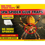 3X SPIDER KILLER TRAPS POISON FREE HOME SAFE CRAWLING INSECT TRAP INDOOR OUTDOOR