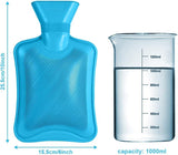 1L Hot Water Bottle Natural Rubber Winter Hand Feet Warmer Large Cold Nights