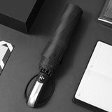 Windproof Strong Automatic Open Close Folding Compact 10 Rib Umbrella Travel UK