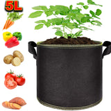 5L Fabric Planting Pot Container Grow Bag Plant Breathable Hydroponics Planter