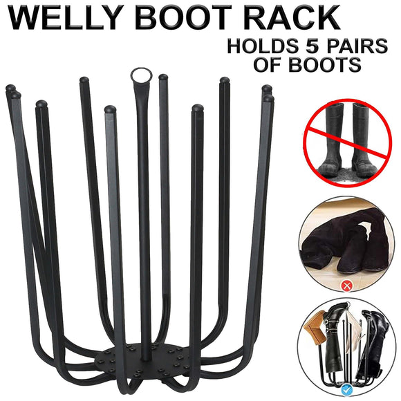 Boot Shoe Rack Wellington Boot Hanger Wellies Welly Stand 5 Pairs Holder Dryer