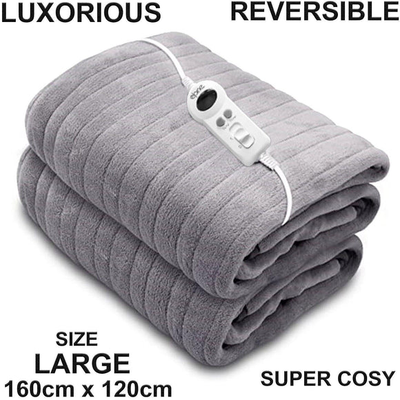 LUXURY ELECTRIC HEATED THROW SOFT OVER BLANKET DIGITAL CONTROLLER LARGE 120X160