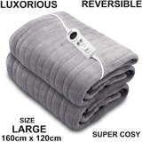LUXURY ELECTRIC HEATED THROW SOFT OVER BLANKET DIGITAL CONTROLLER LARGE 120X160