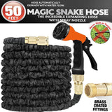 Heavy Duty Expandable Flexible Garden Magic Water Hose Pipe Spray Gun 50FT Black
