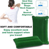 🔥2x Inflatable Pillows Blow Up Travel Cushions Neck Rest Support Camping Flight