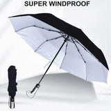Windproof Strong Automatic Open Close Folding Compact 10 Rib Umbrella Travel UK