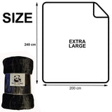 Extra Large Luxury Faux Fur Throw Fleece Blanket Sofa Bed Mink Soft Plush Warm