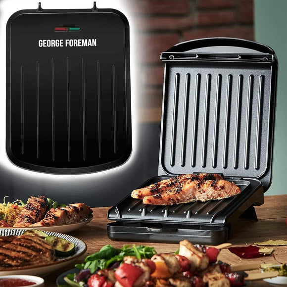 🔥GEORGE FOREMAN SMALL FIT GRILL GRIDDLE HOT PLATE BBQ MEAT FISH TOASTIE MAKER