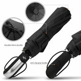 Windproof Strong Automatic Open Close Folding Compact 10 Rib Umbrella Travel UK