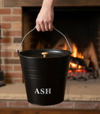 🔥12L Ash Bucket With Lid BBQ Wood Fire Cast Iron Log Container Litre Coal Bin