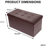 Large Faux Leather Folding Storage Box Ottoman Seat Stool Home Footstool Pouffe
